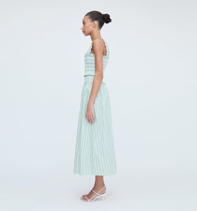 The Azalea Nap Top in Apple Green Stripe
