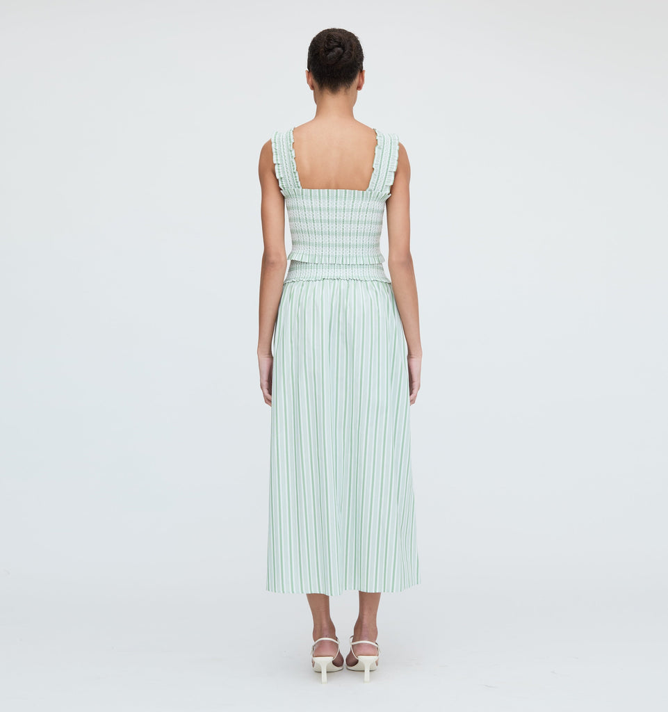The Azalea Nap Top in Apple Green Stripe