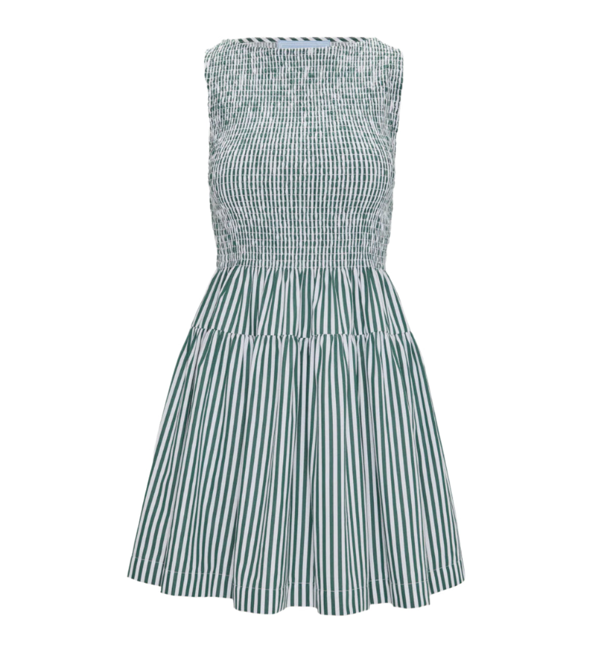 The Cosima Mini Nap Dress in Green Stripe