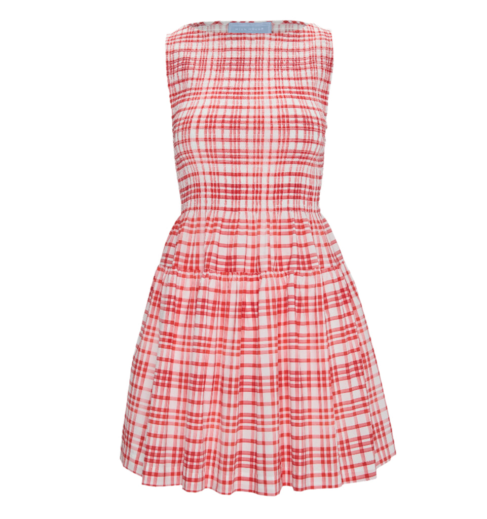 The Cosima Mini Nap Dress in Cherry Watercolor Gingham