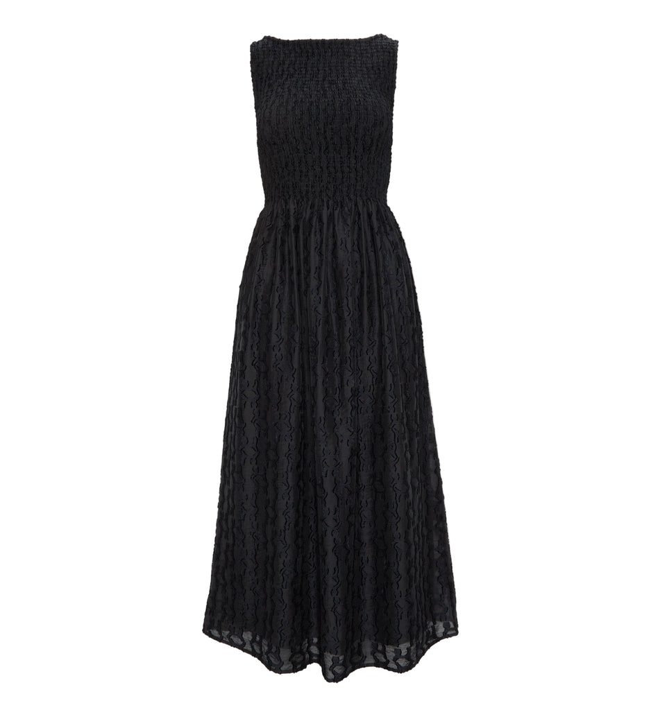The Cosima Nap Dress in Black Fil Coupe