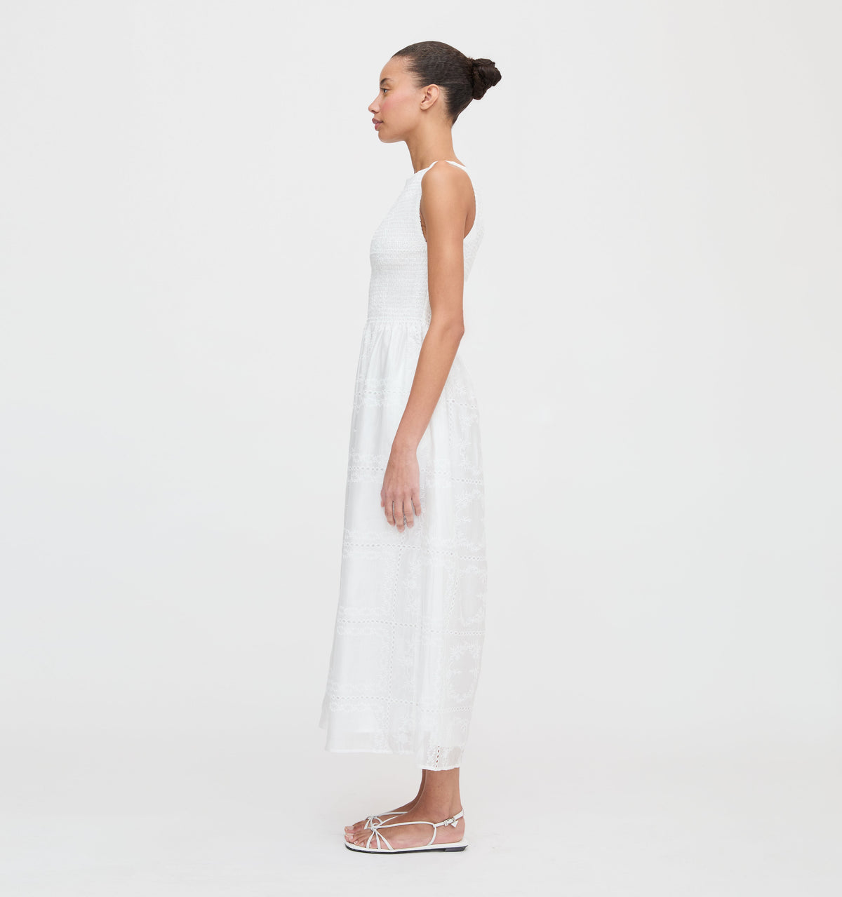 The Cosima Nap Dress in White Patchwork Organza