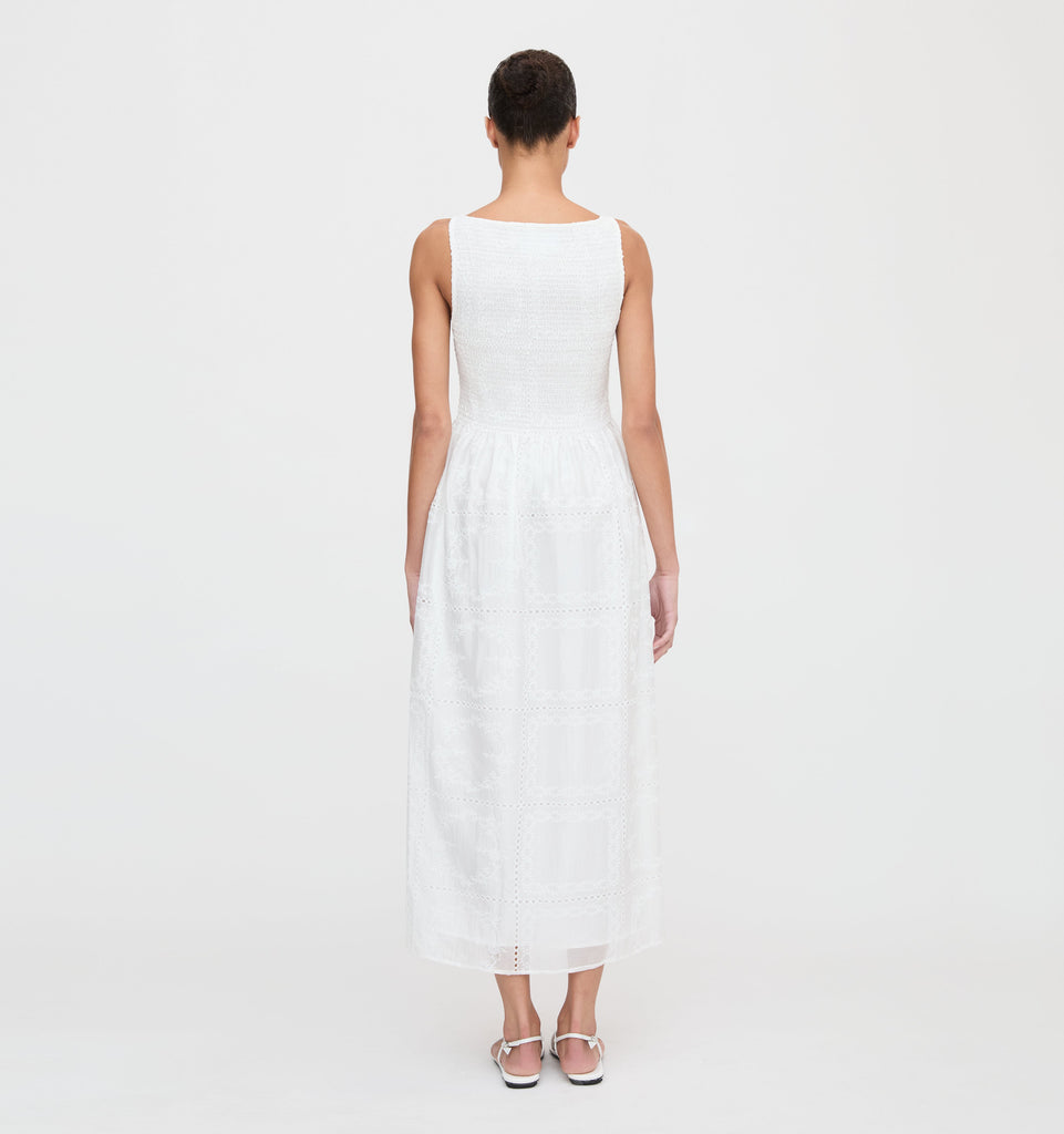 The Cosima Nap Dress in White Patchwork Organza