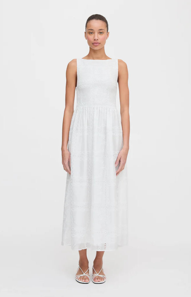 The Cosima Nap Dress in White Patchwork Organza