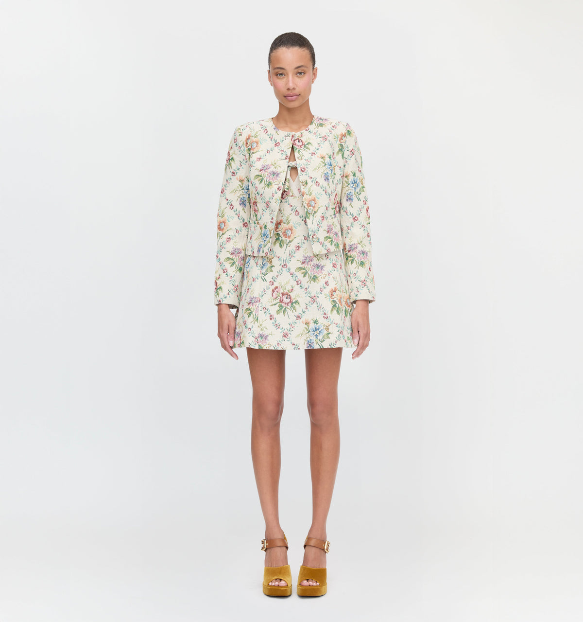 The Daria Dress in Tapestry Trellis Brocade