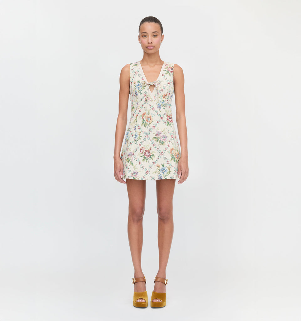 The Daria Dress in Tapestry Trellis Brocade