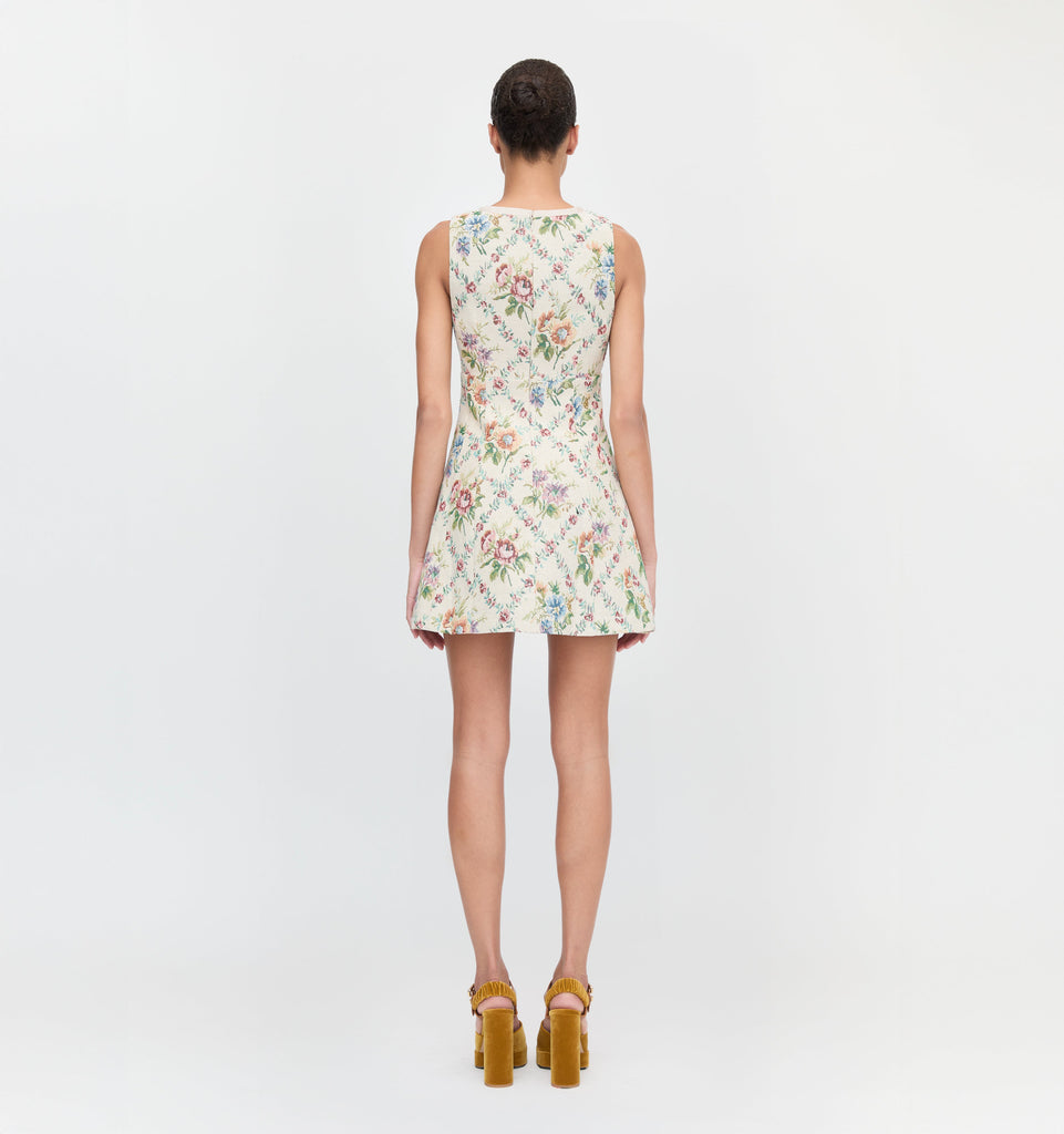 The Daria Dress in Tapestry Trellis Brocade