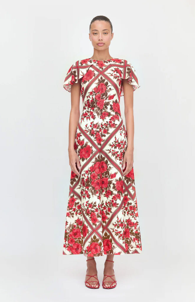 The Davina Dress in Red Diamond Rose