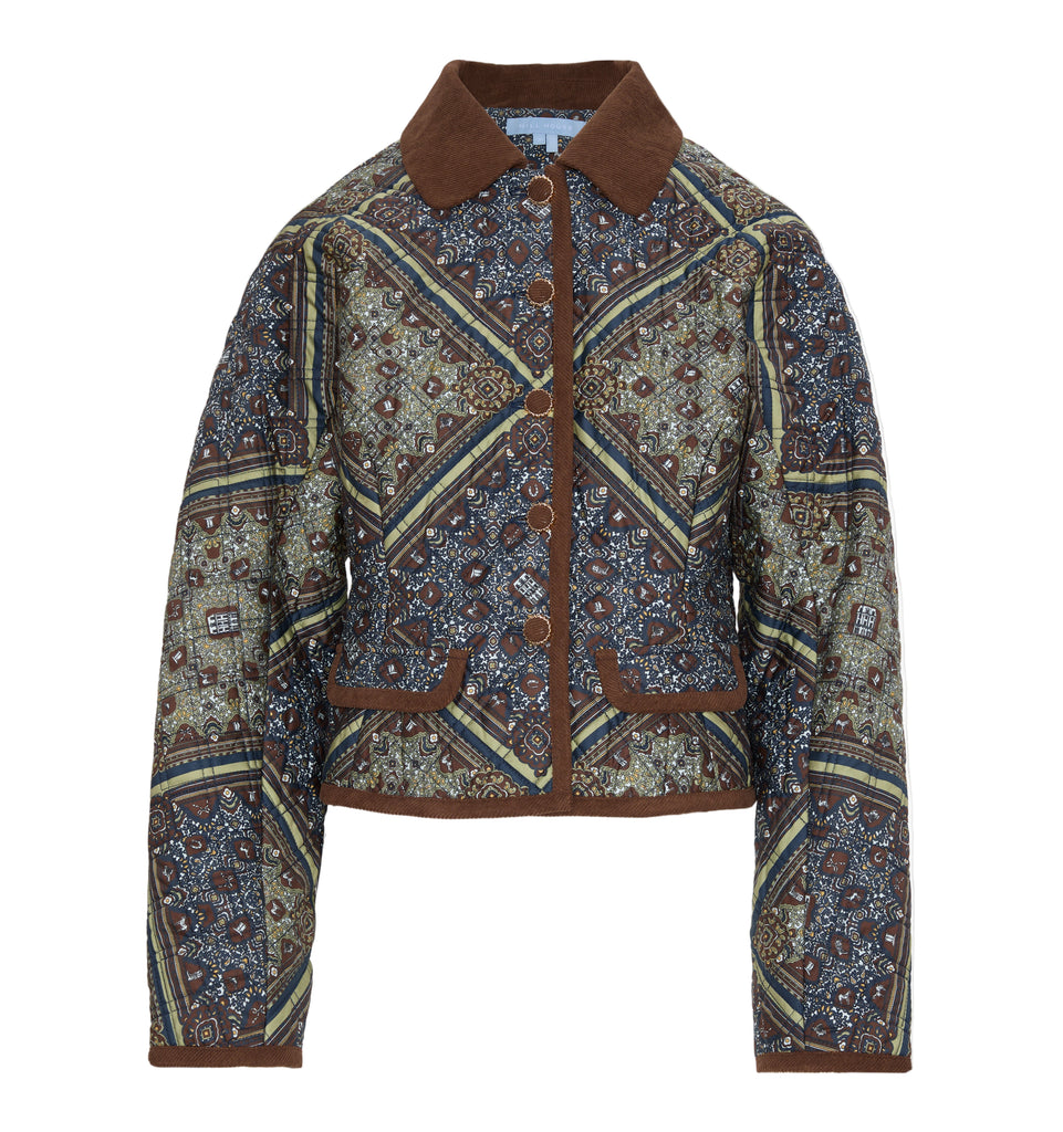 The Dax Jacket in Olive Equestrian Scarf