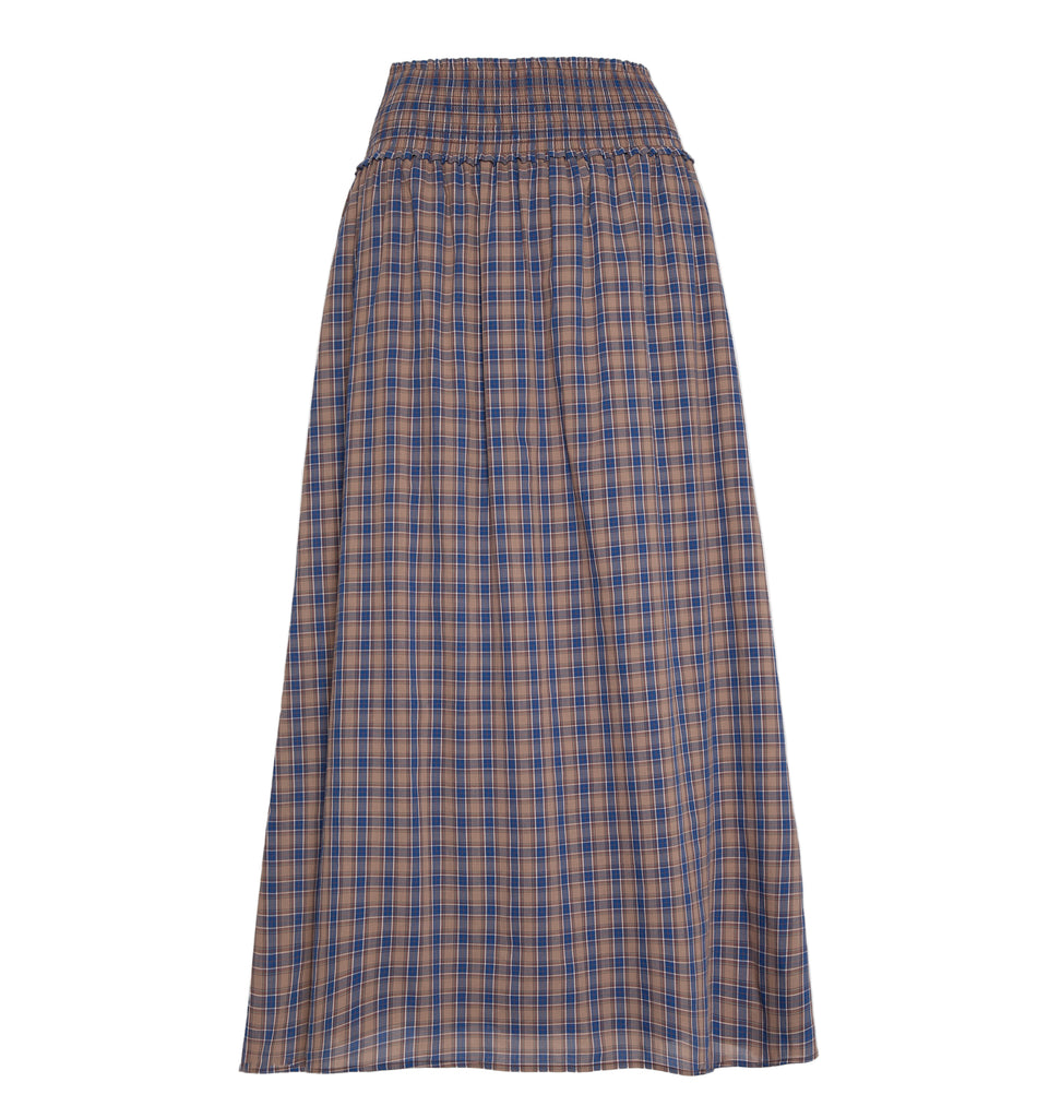 The Delphine Nap Skirt in Brown Spencer Plaid