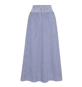 The Delphine Nap Skirt in Navy Gingham