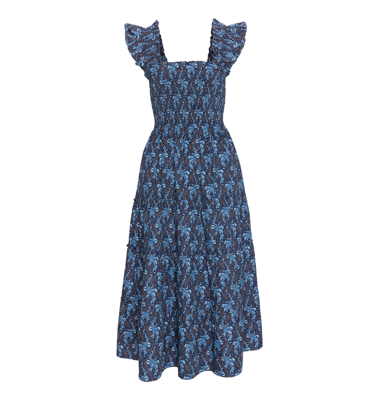 The Ellie Nap Dress in Navy Cala Paisley