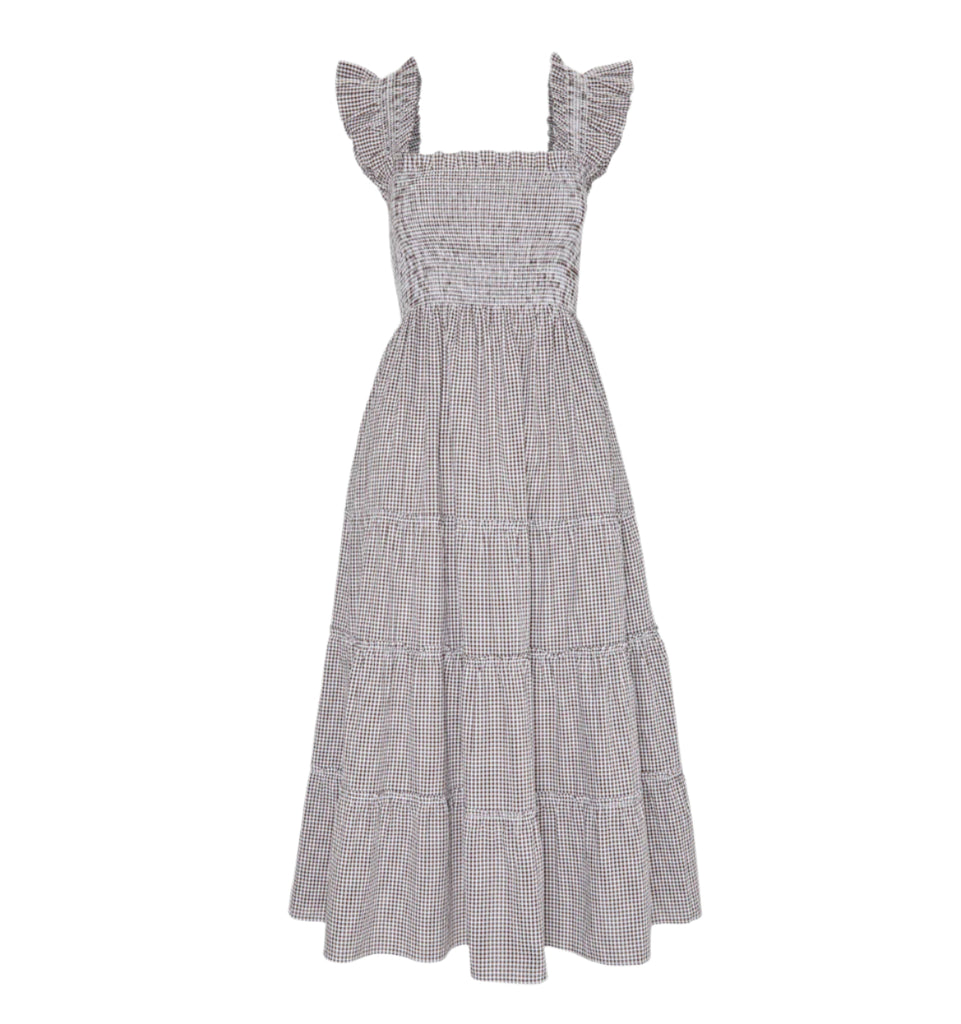 The Ellie Nap Dress in Chocolate Gingham