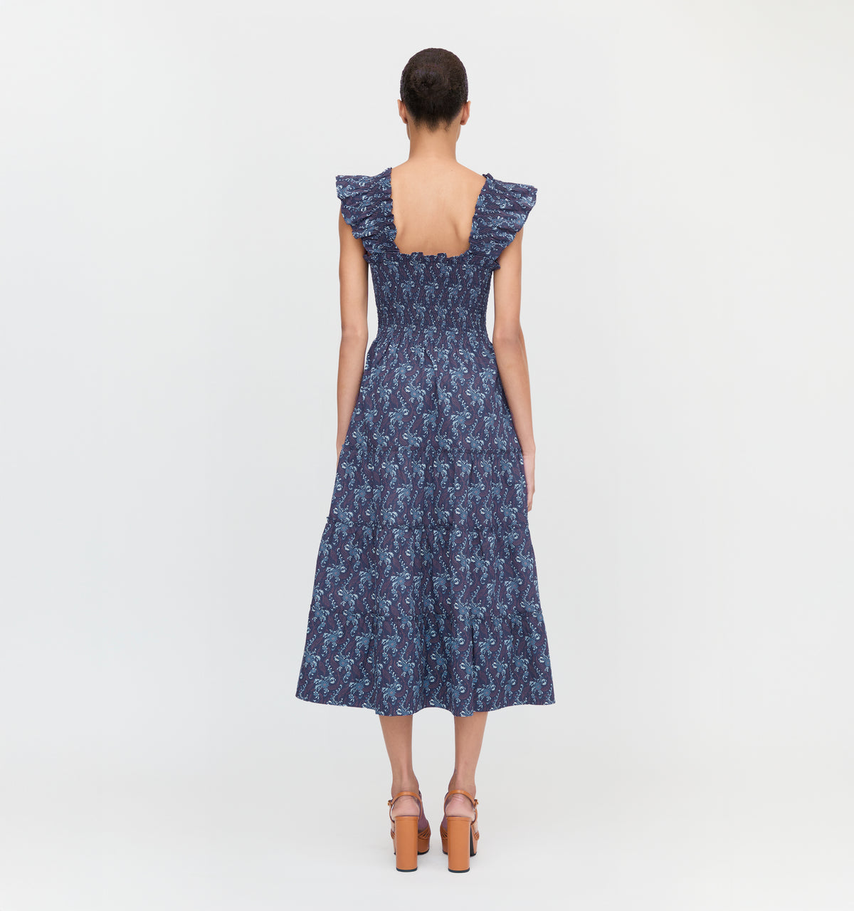 The Ellie Nap Dress in Navy Cala Paisley