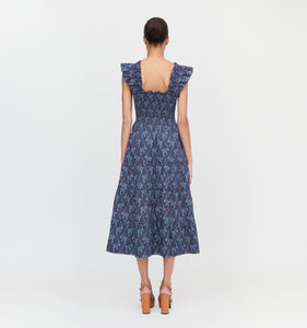 The Ellie Nap Dress in Navy Cala Paisley