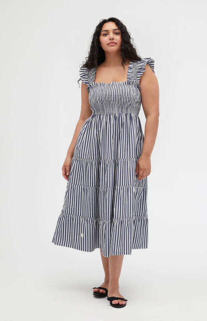 The Ellie Nap Dress in Navy Stripe