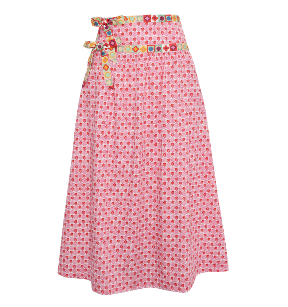 The Faris Skirt in Pink Cala Check