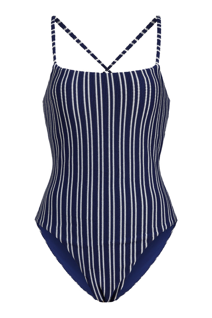 The Fiji One Piece Textured Stripe in Nautical
