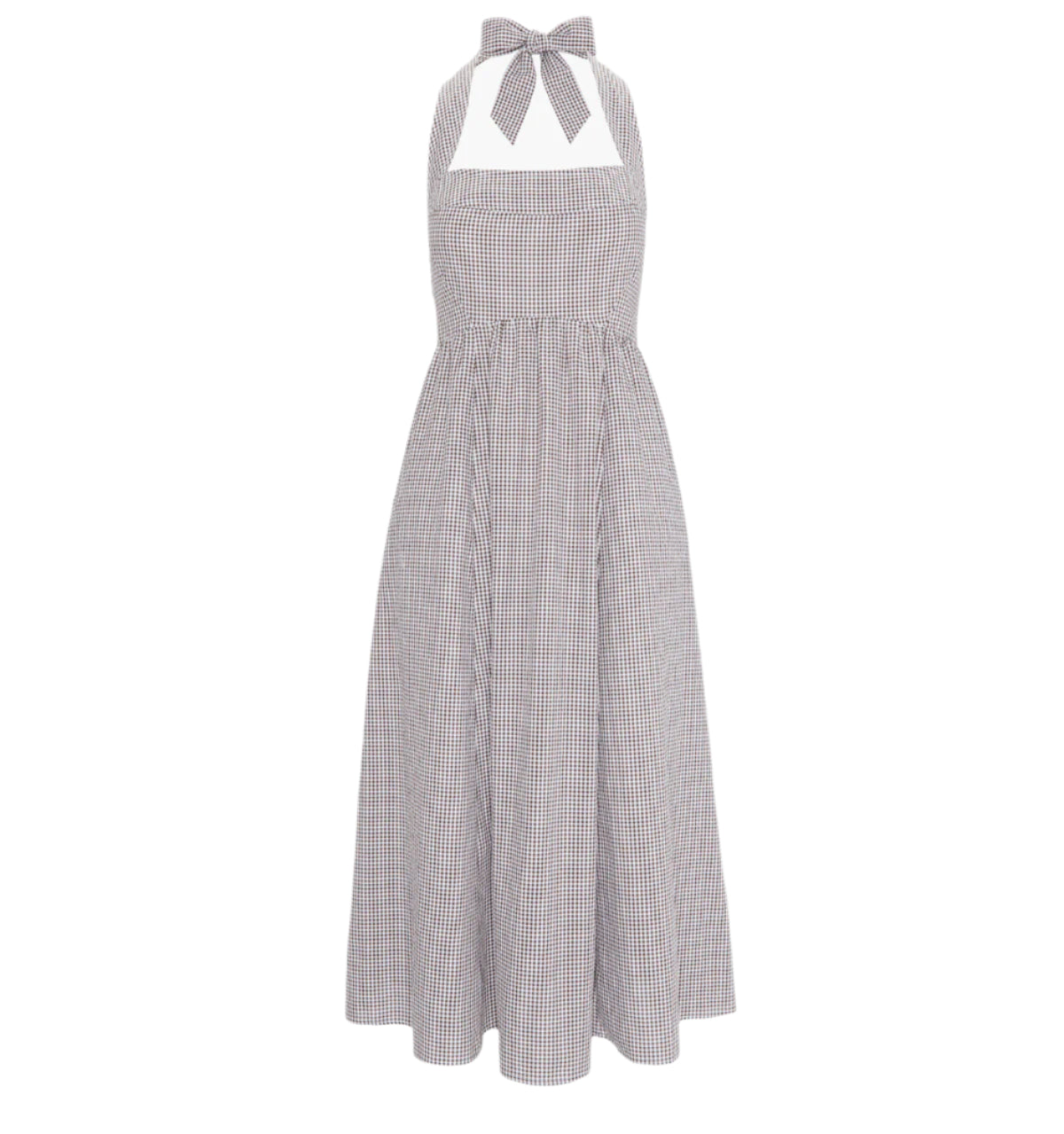 The Fleur Midi Dress in Chocolate Gingham