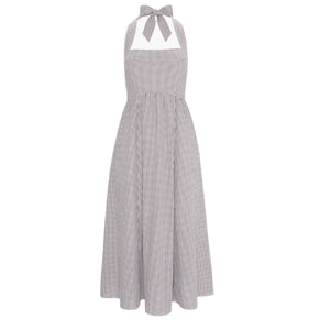 The Fleur Midi Dress in Chocolate Gingham