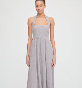 The Fleur Midi Dress in Chocolate Gingham