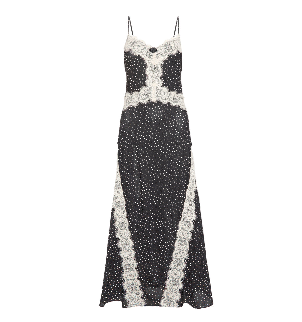 The Francesca Dress in Black Polka Dot