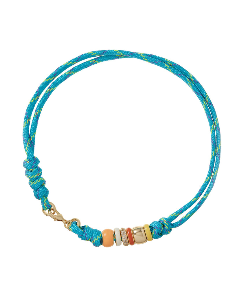 The Super Size Happy Cord Necklace in Turquoise