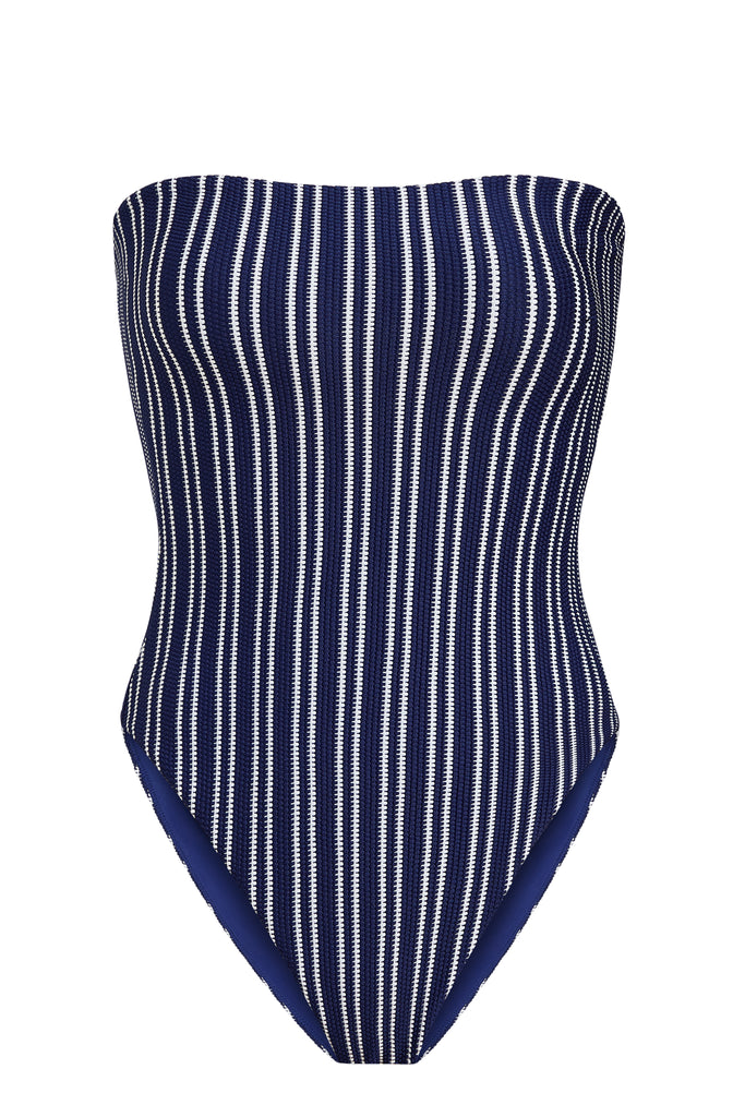 The Kauai One Piece Textured Stripe in Nautical