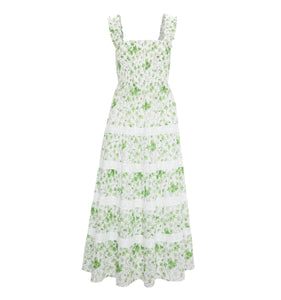 The Kimmy Nap Dress in Green Sweet Peas