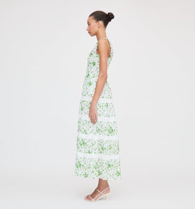 The Kimmy Nap Dress in Green Sweet Peas