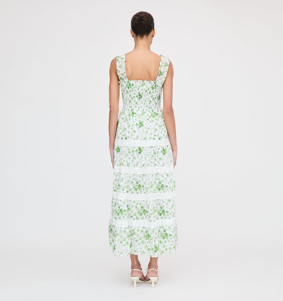 The Kimmy Nap Dress in Green Sweet Peas