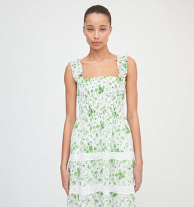 The Kimmy Nap Dress in Green Sweet Peas