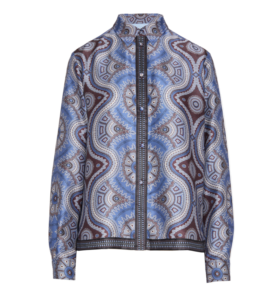 The Liv Top in Brown Cobalt Medallion