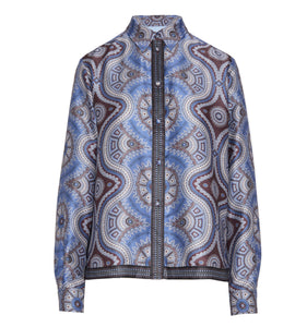 The Liv Top in Brown Cobalt Medallion