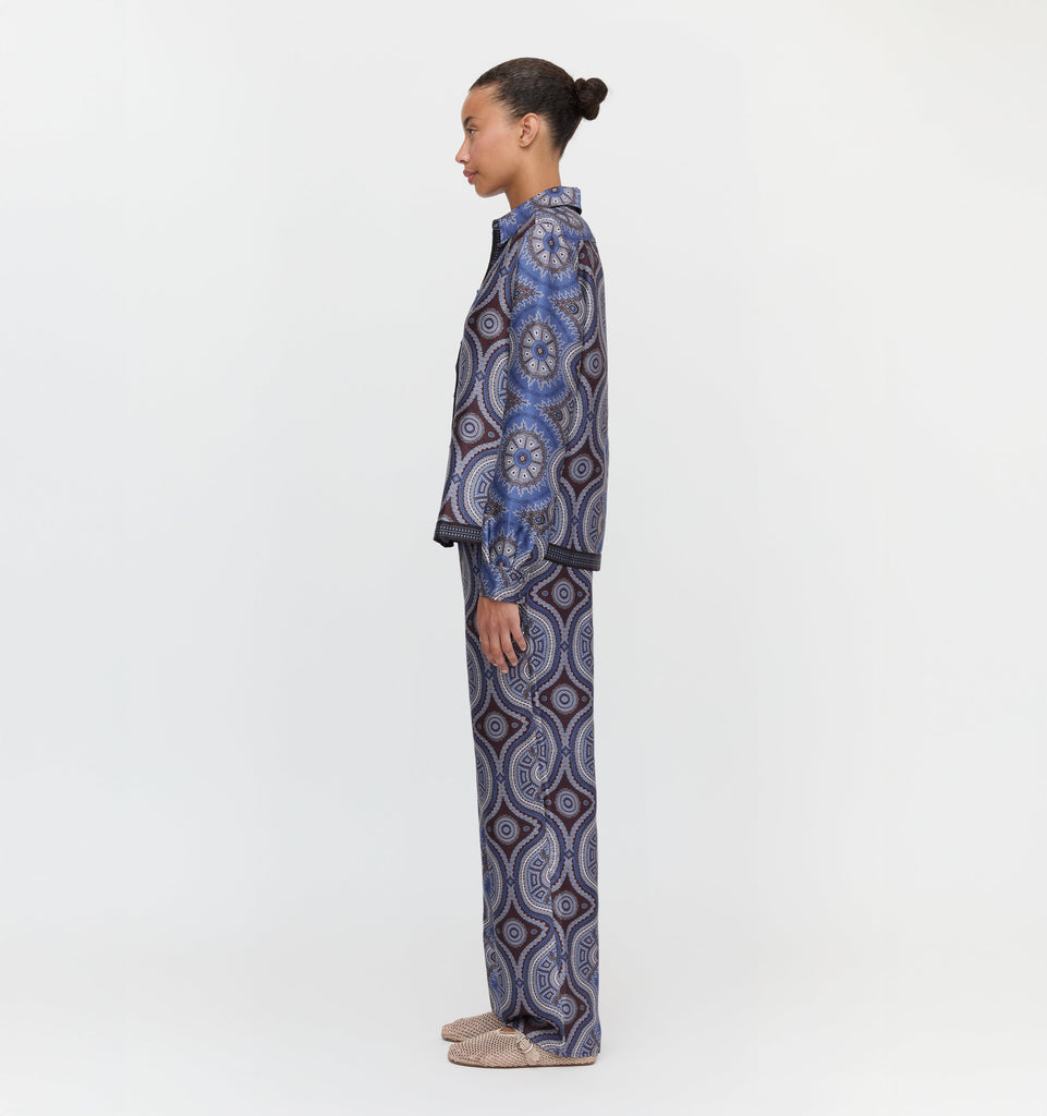 The Liv Top in Brown Cobalt Medallion