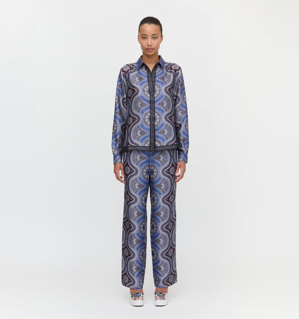 The Liv Top in Brown Cobalt Medallion