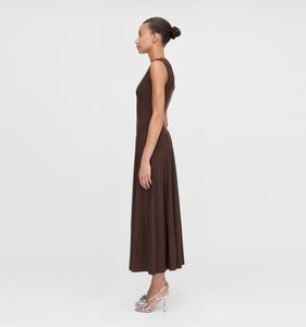 The Mila Dress in Chocolate Jersey