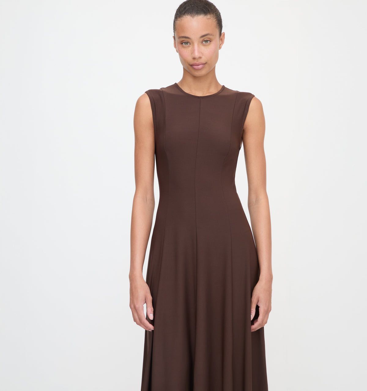 The Mila Dress in Chocolate Jersey