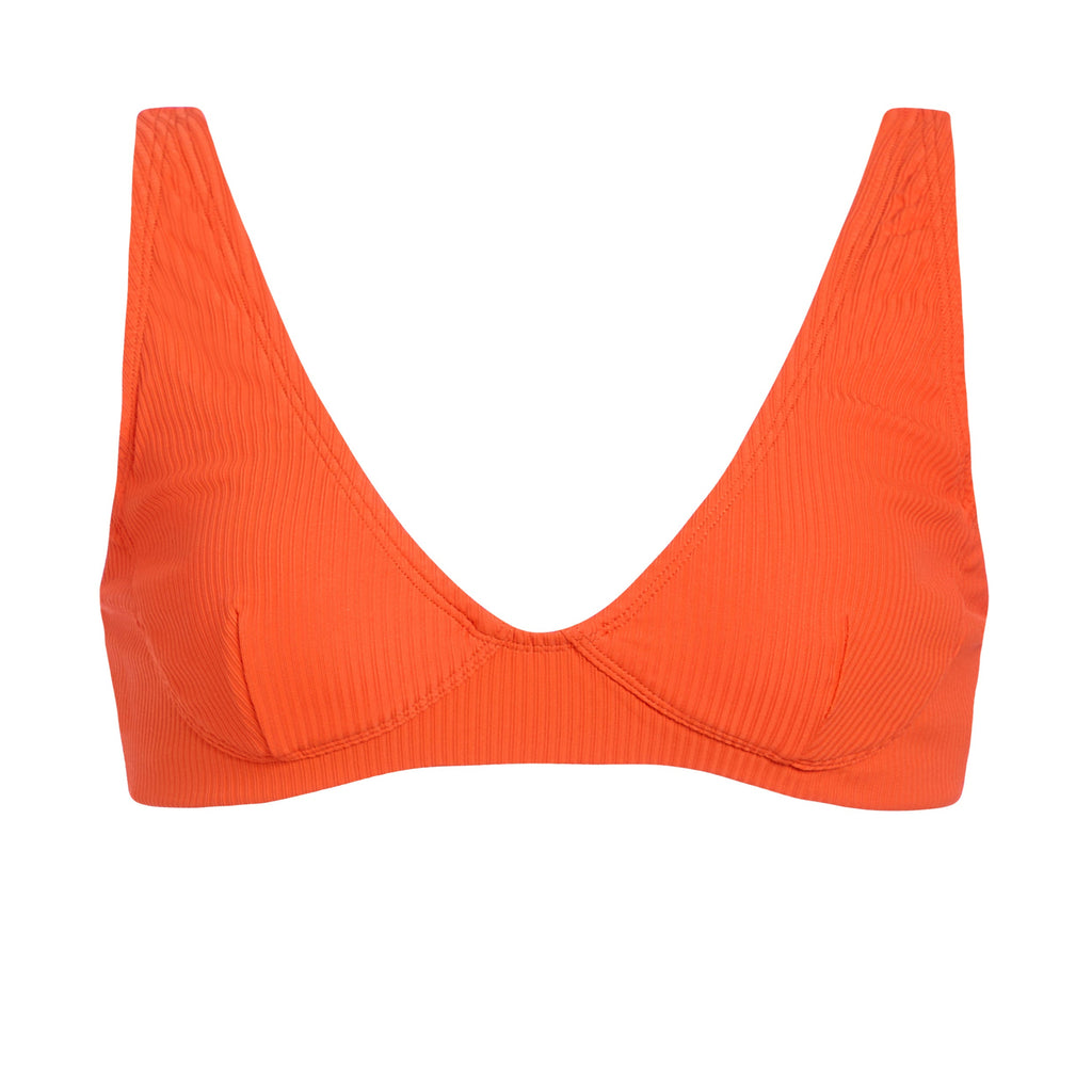 The Mila Bikini Top in Vermillion