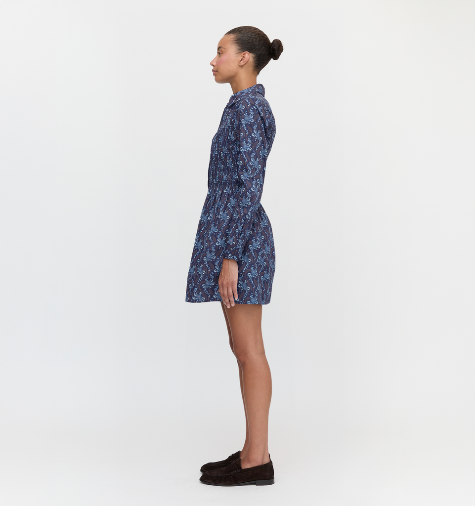 The Mira Dress in Navy Cala Paisley