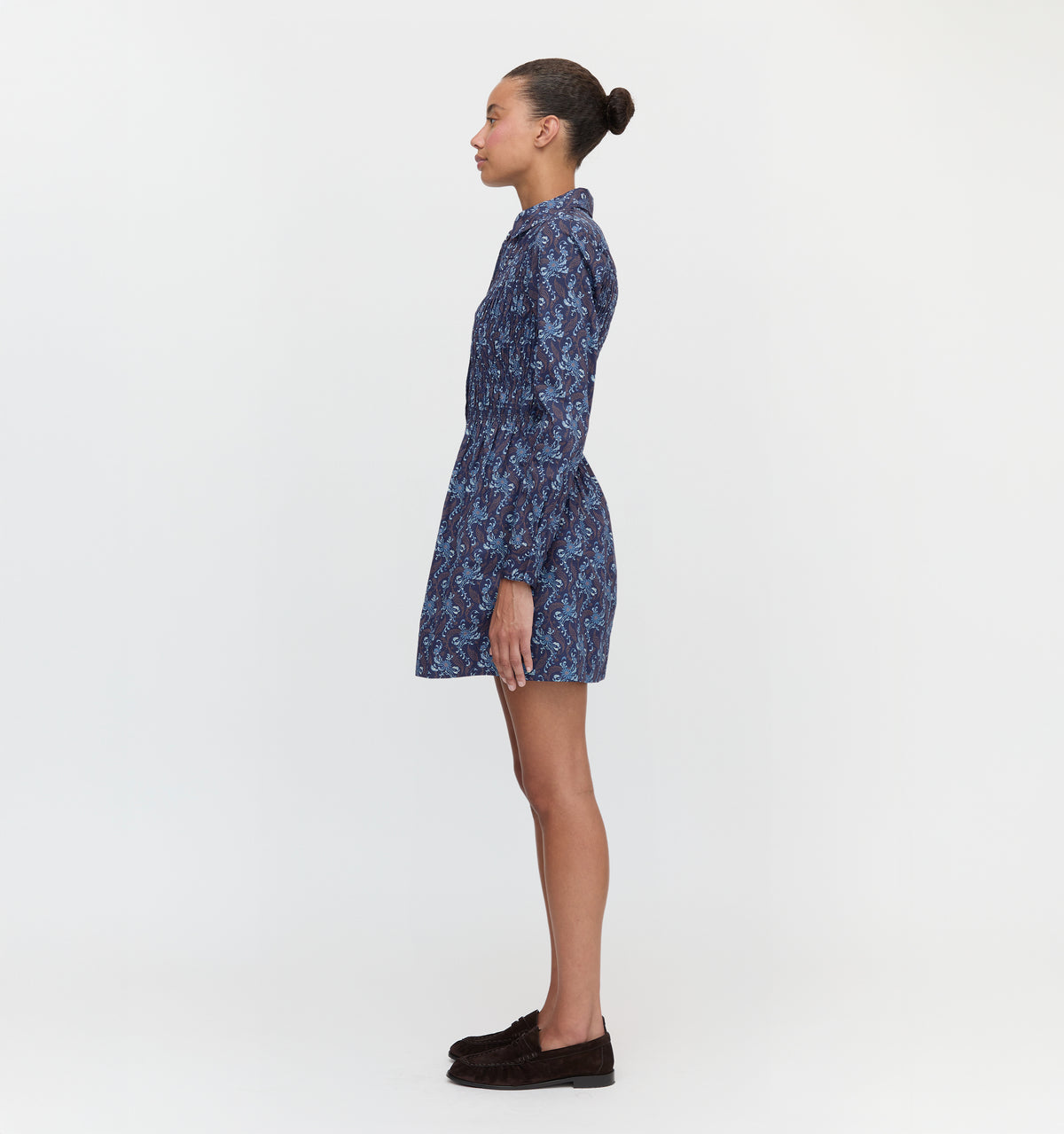 The Mira Dress in Navy Cala Paisley