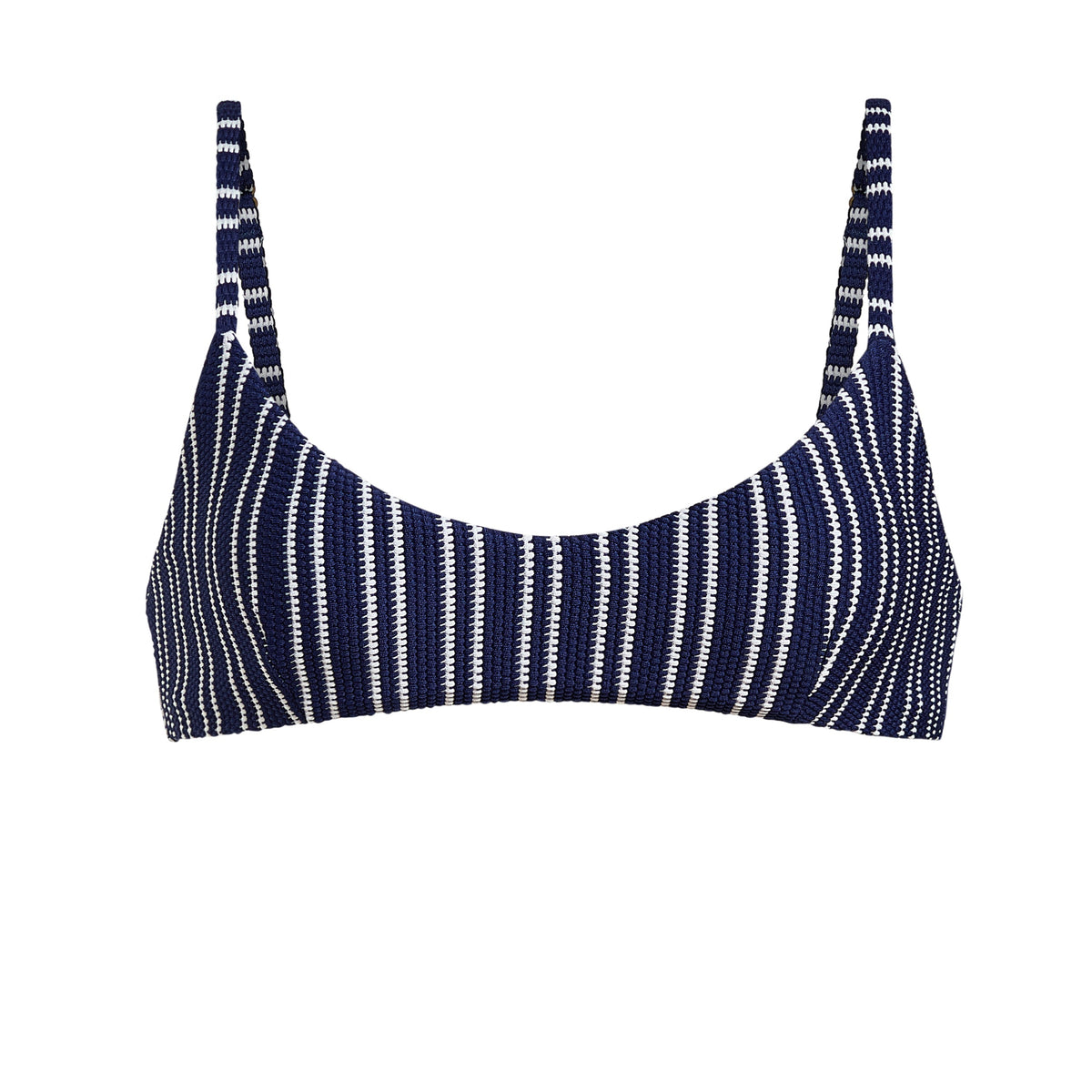 The Molokai Bikini Top Textured Stripe in Nautical