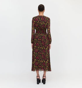 The Rosely Dress in Black Palampore Floral