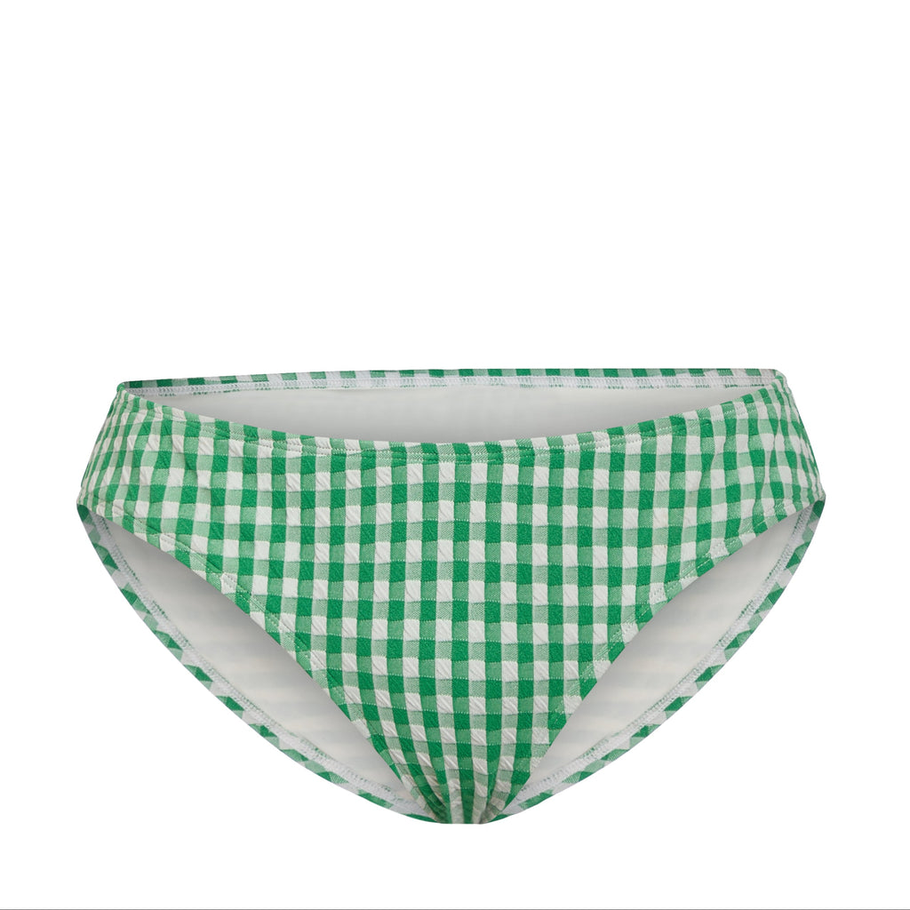 The Classic Bikini Bottom Crinkle in Green Gingham