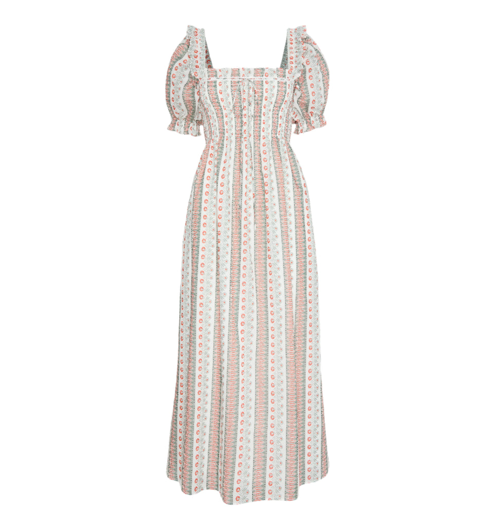 The Scarlett Nap Dress in Cosmos Floral Stripe