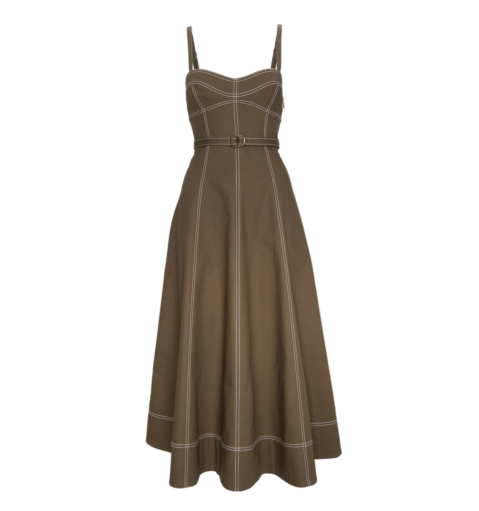 The Fiona Dress in Chocolate Twill