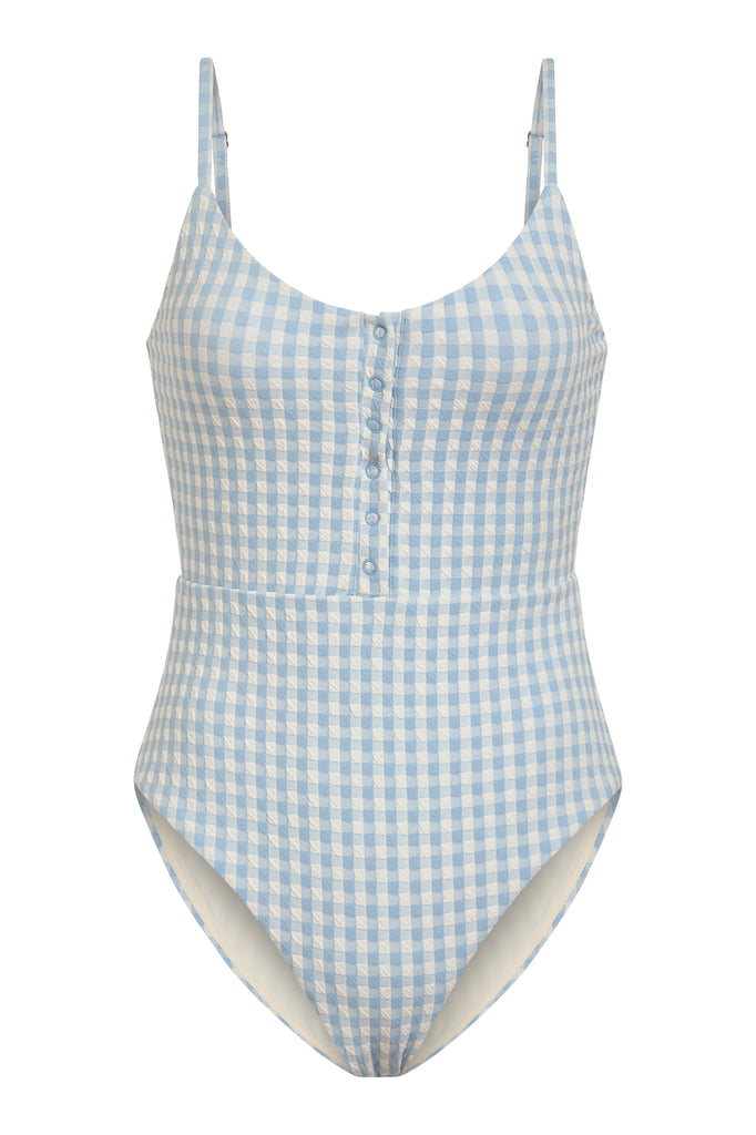 The Snap One Piece Crinkle in Sky Gingham