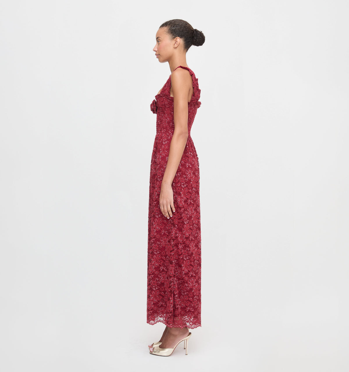 The Rosetta Nap Dress in Claret Lace