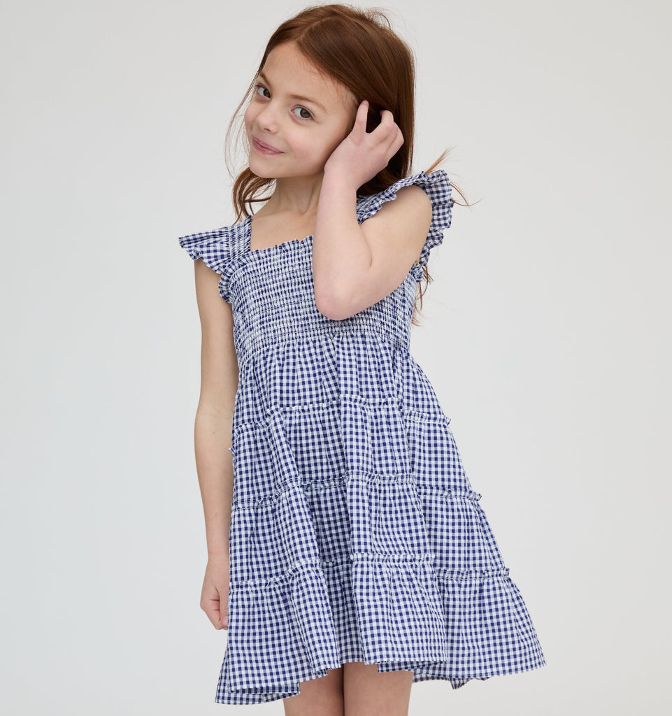 The Tiny Ellie Nap Dress in Navy Gingham