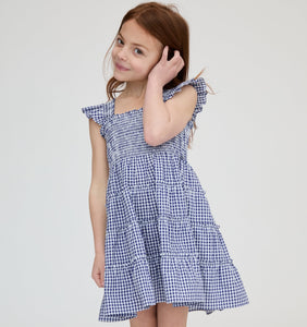 The Tiny Ellie Nap Dress in Navy Gingham